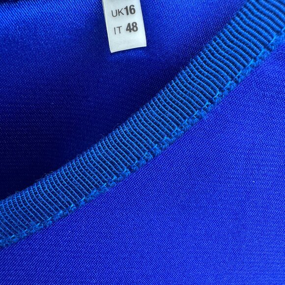 T Tahari Blue & Zebra Print Sleeveless Dress - Size 12 (US), 16 (UK), 48 (IT) - Picture 3 of 4